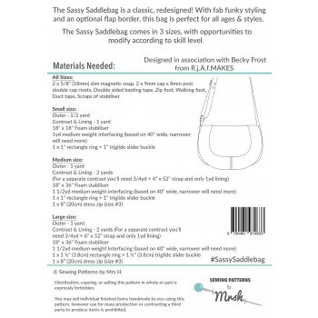The Sassy Saddlebag by Sewing Patterns by Mrs H: Materials list
