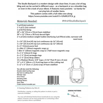 The Studio Backpack - back cover