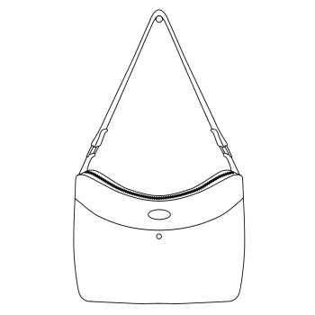 The Classic Handbag from Sewing Patterns by Mrs H - line drawing