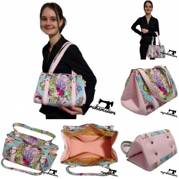 A collage of The Happy Handbag Sewing Pattern by Mrs H - made by M Graham Sews