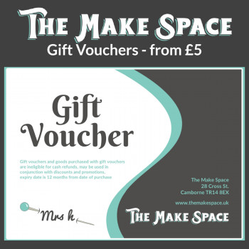 Gift Vouchers from The Make Space, Camborne, Cornwall, UK