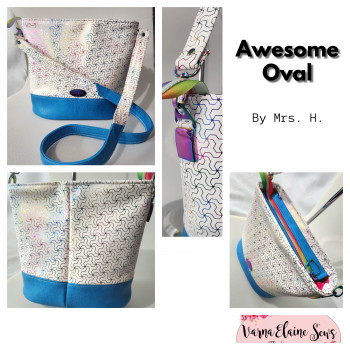 The Awesome Oval Bag from Sewing Patterns by Mrs H, made by VarnaElaine Nolen from VarnaElaine Sews / Thanks My Grandma Made It!