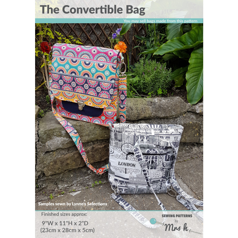 The Convertible Bag Sewing Pattern from Sewing Patterns by Mrs H Sewing ...