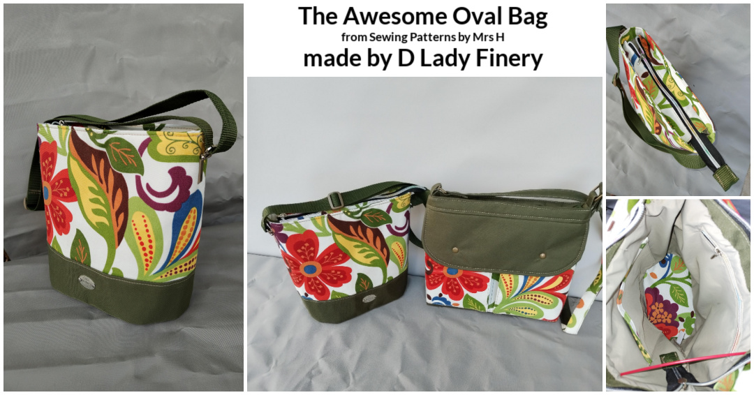 The Awesome Oval Bag from Sewing Patterns by Mrs H made by D Lady Finery in 