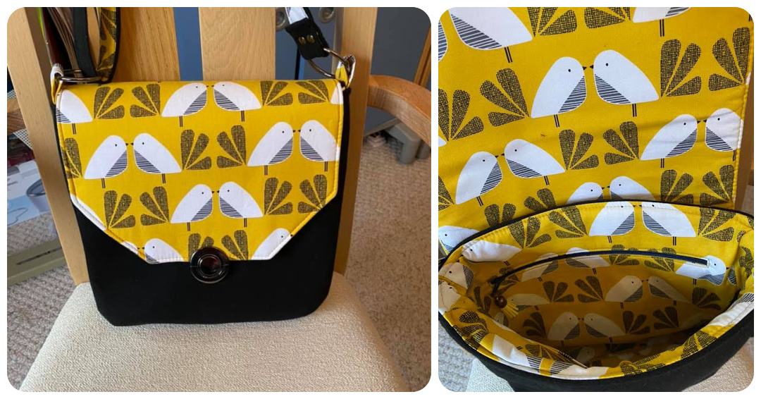 The Button Lock Bag from Sewing Patterns by Mrs H, made by Karen Doyle