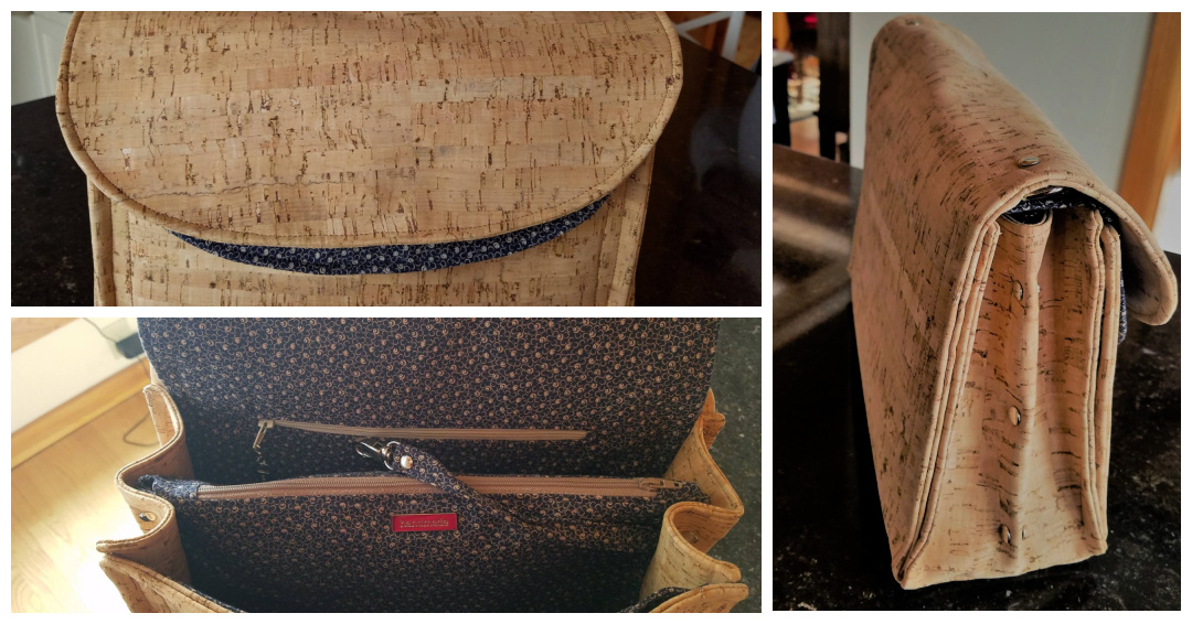 Leading Lady Oversized Clutch (Captivating Clutch) made by Susan Loiselle in cork fabric