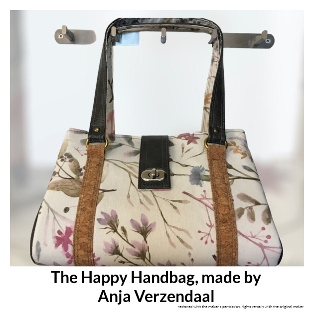 The Happy Handbag from Sewing Patterns by Mrs H made by Anja Verzendaal in a delicate floral print fabric