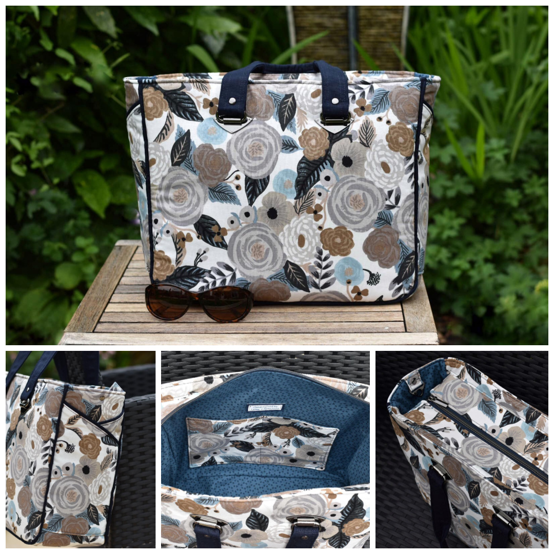 The Piped Pocket Tote, made by Lynne Baldwin