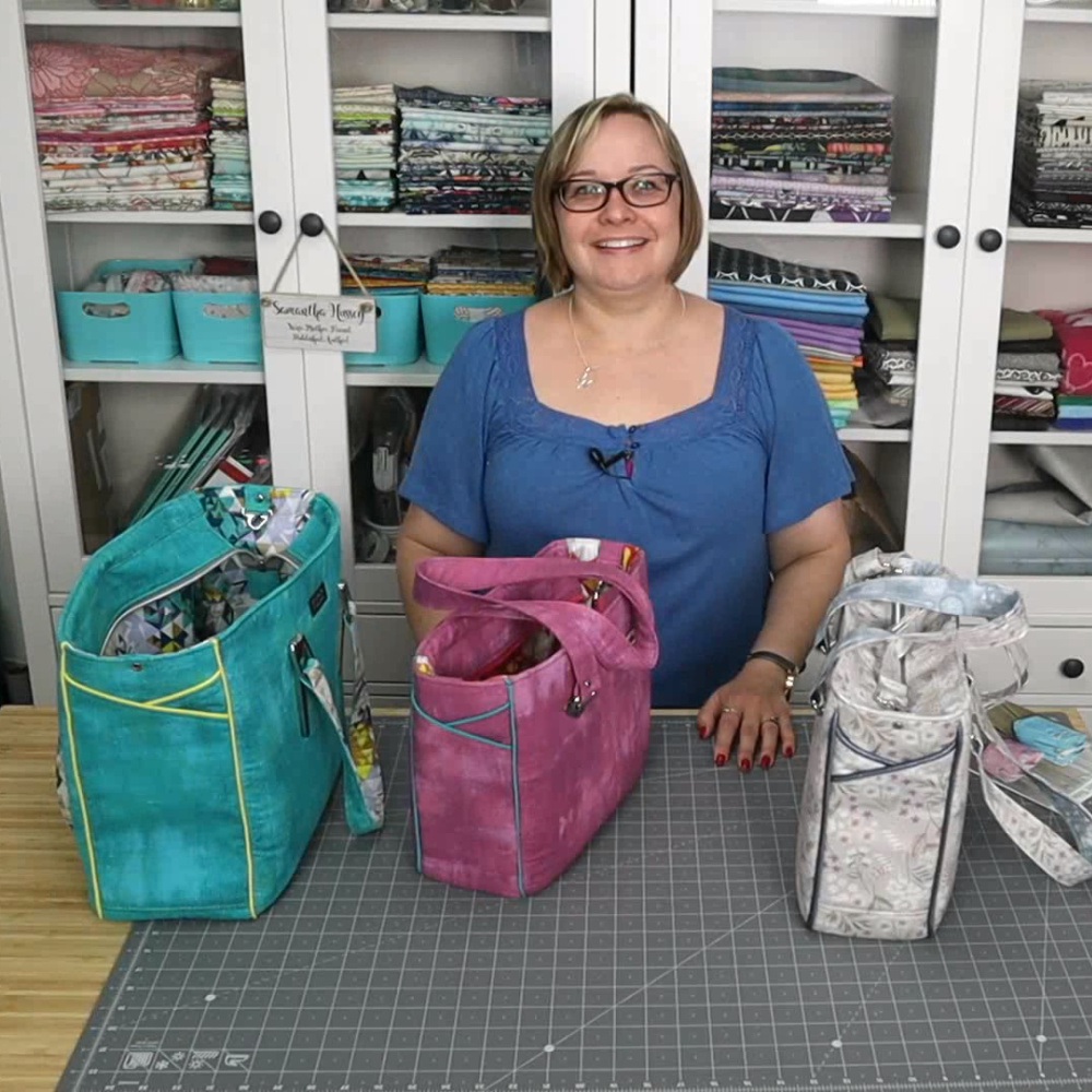 The Piped Pocket Tote from Sewing Patterns by Mrs H